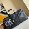 1587078264156634.jpg N40262 LV Keepall 50 旅行袋 Damier Graphite 帆布旅行袋 红色印花