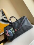 N40262 LV Keepall 50 旅行袋 Damier Graphite 帆布旅行袋 红色印花