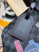 N40262 LV Keepall 50 旅行袋 Damier Graphite 帆布旅行袋 红色印花