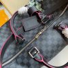 1587078275644582.jpg N40262 LV Keepall 50 旅行袋 Damier Graphite 帆布旅行袋 红色印花