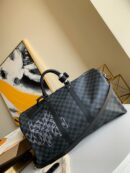 N40262 LV Keepall 50 旅行袋 Damier Graphite 帆布旅行袋 灰色印花