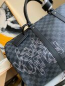 N40262 LV Keepall 50 旅行袋 Damier Graphite 帆布旅行袋 灰色印花