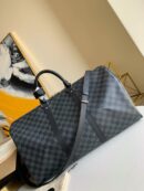 N40262 LV Keepall 50 旅行袋 Damier Graphite 帆布旅行袋 灰色印花