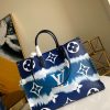 1587079349537521.jpg M45120 LV ONTHEGO 大号手袋 2020夏季新款日本绞染工艺女包 蓝色