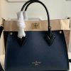 M55933 LV ON MY SIDE 手袋 撞色帆布手提单肩斜挎包 深蓝色