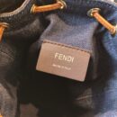 8BS010 Fendi 蓝色牛仔布迷你手袋 Fendi女包 芬迪迷你水桶包 蓝色