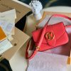 M55949 LV Pont 9 手袋 LV2020新款 磨面牛皮花卉磁扣女包 菊粉色