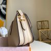M55950 LV Pont 9 手袋 LV2020新款 磨面牛皮花卉磁扣女包 乳白色