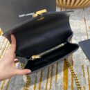 487213 YSL圣罗兰经典中号monogram黑色小羊真皮链条包 黑色金扣