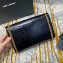 354119 YSL圣罗兰经典中号monogram图案型圣罗兰鳄鱼纹流苏挎包 黑色