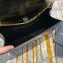 354119 YSL圣罗兰经典中号monogram图案型圣罗兰鳄鱼纹流苏挎包 黑色
