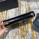 354119 YSL圣罗兰经典中号monogram图案型圣罗兰鳄鱼纹流苏挎包 黑色