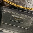 354119 YSL圣罗兰经典中号monogram图案型圣罗兰鳄鱼纹流苏挎包 黑色