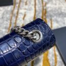 354119 YSL圣罗兰经典中号monogram图案型圣罗兰鳄鱼纹流苏挎包 蓝色