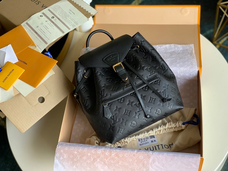 M45205 LV MONTSOURIS 双肩包 Empreinte 压纹皮革背包 黑色