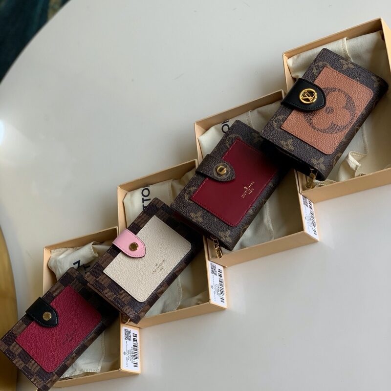M69433 LV JULIETTE 钱夹 经典Monogram 帆布钱包 酒红色