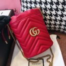 575163 Gucci GG Marmont系列迷你水桶包 Gucci圆筒包 红色