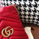 575163 Gucci GG Marmont系列迷你水桶包 Gucci圆筒包 红色