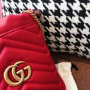 575163 Gucci GG Marmont系列迷你水桶包 Gucci圆筒包 红色