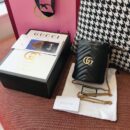 575163 Gucci GG Marmont系列迷你水桶包 Gucci圆筒包 黑色