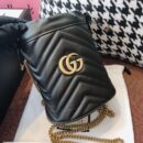 575163 Gucci GG Marmont系列迷你水桶包 Gucci圆筒包 黑色