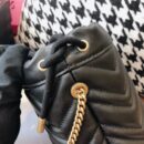 575163 Gucci GG Marmont系列迷你水桶包 Gucci圆筒包 黑色