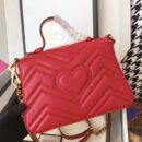 547260 Gucci GG Marmont系列迷你手提包 绗缝V型皮革 芙蓉红