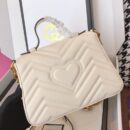 547260 Gucci GG Marmont系列迷你手提包 绗缝V型皮革 白色
