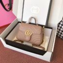 547260 Gucci GG Marmont系列迷你手提包 绗缝V型皮革 裸色