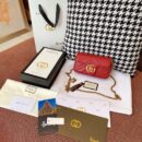 476433 Gucci GG Marmont系列绗缝皮革超迷你手袋 芙蓉红