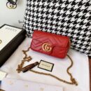 476433 Gucci GG Marmont系列绗缝皮革超迷你手袋 芙蓉红