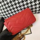 476433 Gucci GG Marmont系列绗缝皮革超迷你手袋 芙蓉红