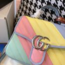 547260 Gucci GG Marmont马卡龙系列迷你手提包 绗缝V型皮革 白色