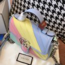 547260 Gucci GG Marmont马卡龙系列迷你手提包 绗缝V型皮革 白色