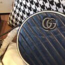 550154 Gucci GG Marmont系列圆形迷你肩背包 古驰圆饼包 蓝色