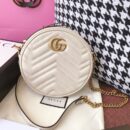 550154 Gucci GG Marmont系列圆形迷你肩背包 古驰圆饼包 白色