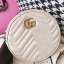 550154 Gucci GG Marmont系列圆形迷你肩背包 古驰圆饼包 白色