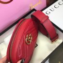 476434 Gucci GG Marmont系列绗缝皮革腰包 古驰腰包 红色
