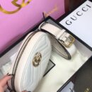 476434 Gucci GG Marmont系列绗缝皮革腰包 古驰腰包 白色