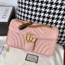 443497 Gucci GG Marmont系列小号绗缝肩背包 Gucci酒神包 粉色