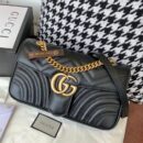 443497 Gucci GG Marmont系列小号绗缝肩背包 Gucci酒神包 黑色