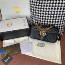 443497 Gucci GG Marmont系列小号绗缝肩背包 Gucci酒神包 黑色