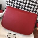 602204 Gucci 1955马衔扣肩背包 Gucci马鞍包 红色复古格织纹皮革