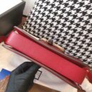 602204 Gucci 1955马衔扣肩背包 Gucci马鞍包 红色复古格织纹皮革