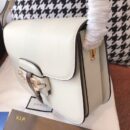 602204 Gucci 1955马衔扣肩背包 Gucci马鞍包 白色复古格织纹皮革