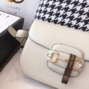 602204 Gucci 1955马衔扣肩背包 Gucci马鞍包 白色复古格织纹皮革