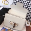 602204 Gucci 1955马衔扣肩背包 Gucci马鞍包 白色复古格织纹皮革