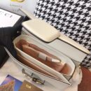 602204 Gucci 1955马衔扣肩背包 Gucci马鞍包 白色复古格织纹皮革