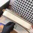 602204 Gucci 1955马衔扣肩背包 Gucci马鞍包 白色复古格织纹皮革