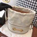 602118 Gucci 马衔扣1955系列水桶包 古驰水桶包 白色